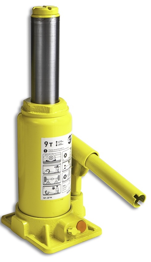 A2DM Домкрат гидравлический 9т, перепуск. клапан, морозост масло -40, 205-410мм, кейс - изображение товара