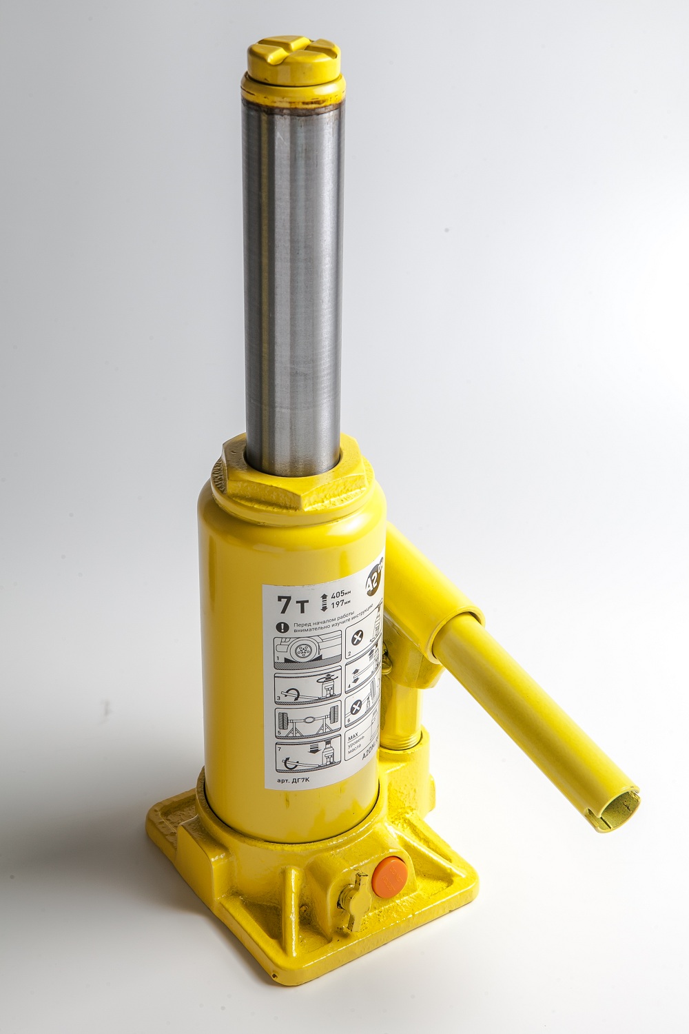 A2DM Домкрат гидравлический 7т, перепуск. клапан, морозост масло -40, 197-405мм, кейс - изображение товара
